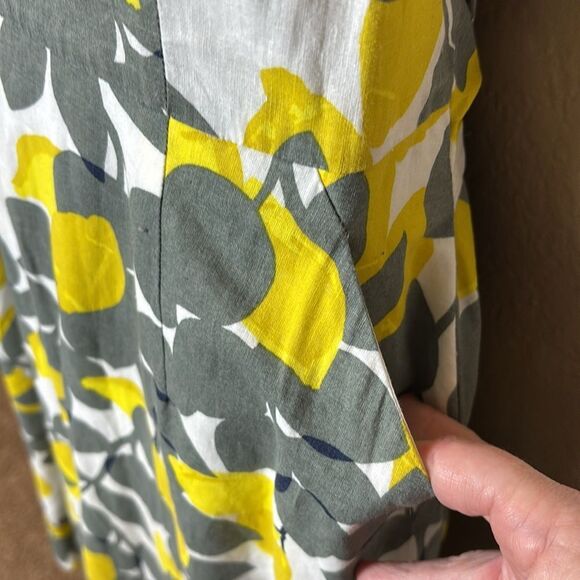 Boden women’s 6 linen blend lemon print novelty fit flare dress capsule - Picture 3 of 8